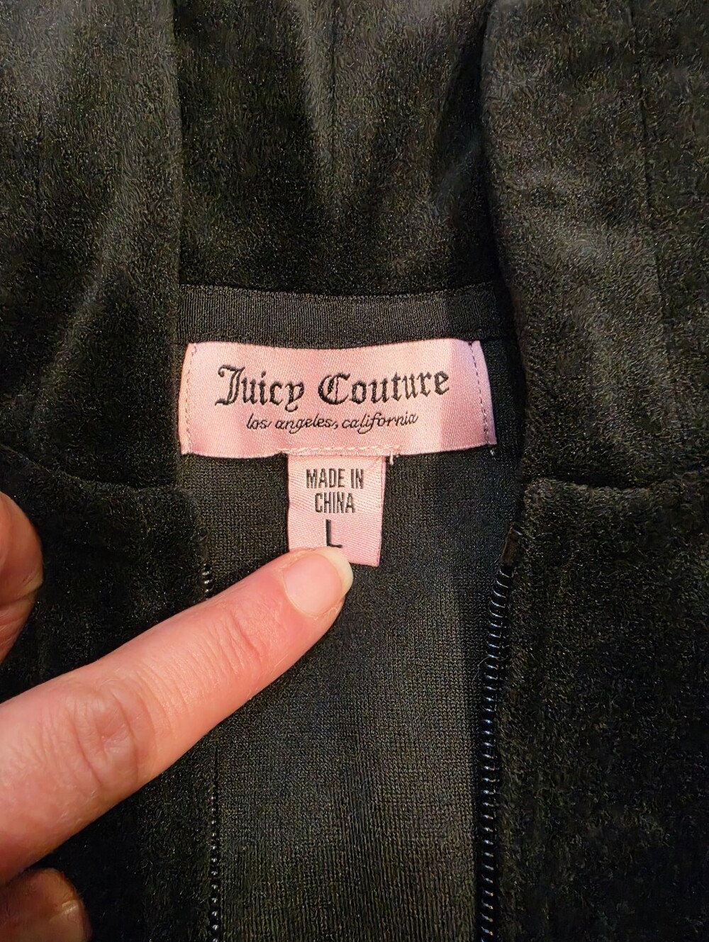 Juicy Couture Black Velour Tracksuit Set Large - Picture 6 of 7